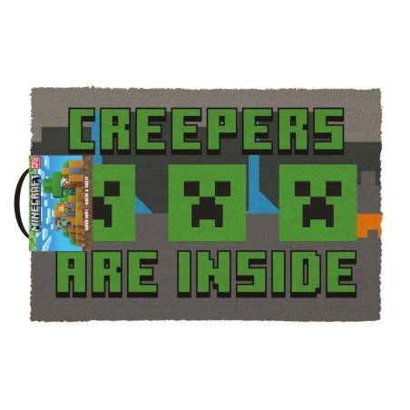 MINECRAFT CREEPERS NEED HUGS COIR DOORMAT 60 X 40CM