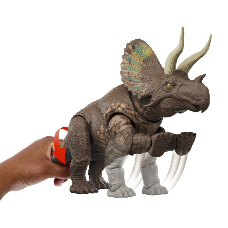 STOCKIN9-Jurassic World – FIGURINE MÉGA PRÉDATEURS EOTRICERATOPS