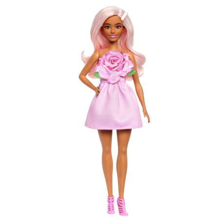 Barbie Fashionistas – Poupée Robe Sans Bretelle Rose