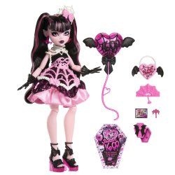 Monster High Scary Sweet Birthday Draculaura Doll in Party Dress with Balloon & Gift