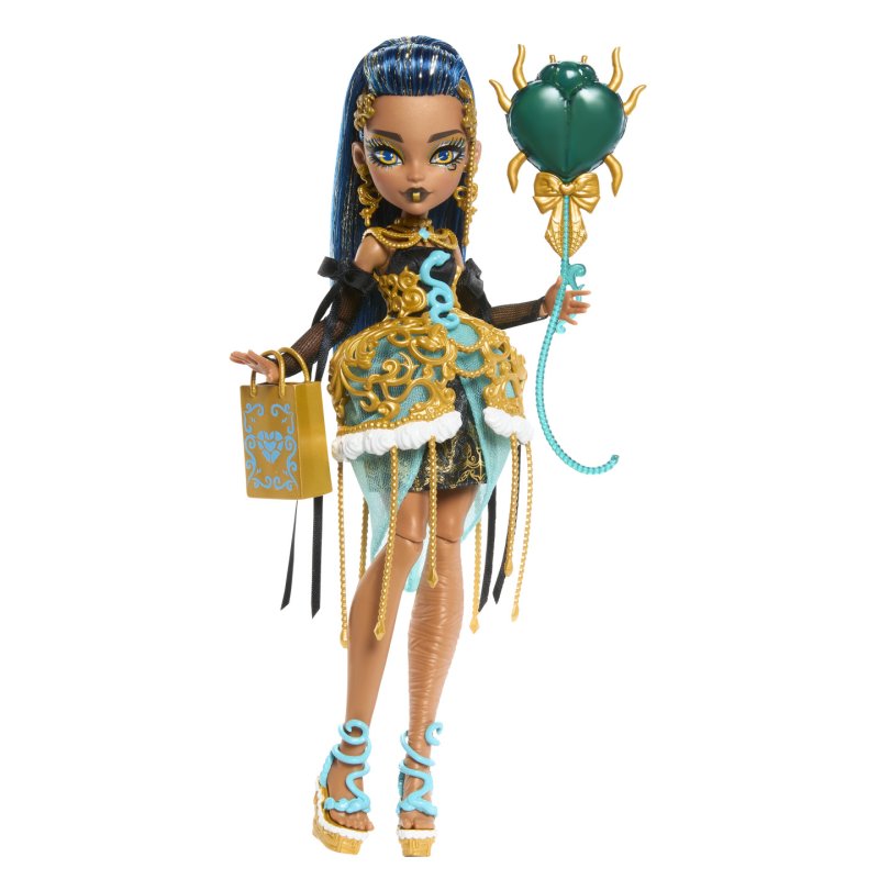 Monster High Scary Sweet Birthday Cleo De Nile Doll in Party Dress with Balloon & Gift