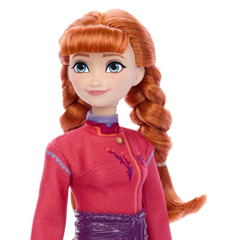 Disney Frozen Anna Fashion Doll & Wolf Cub Figure with 4 Nurturing Accessories Inspired by Movie