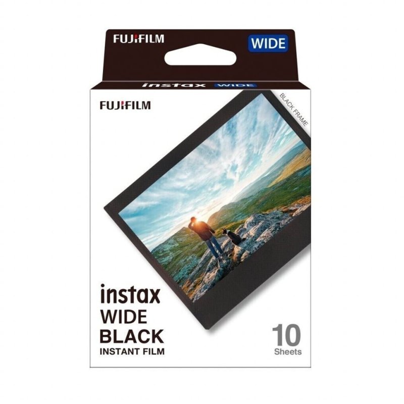 Fujifilm - Instax Wide Films 1x10 Shots - Black Frame