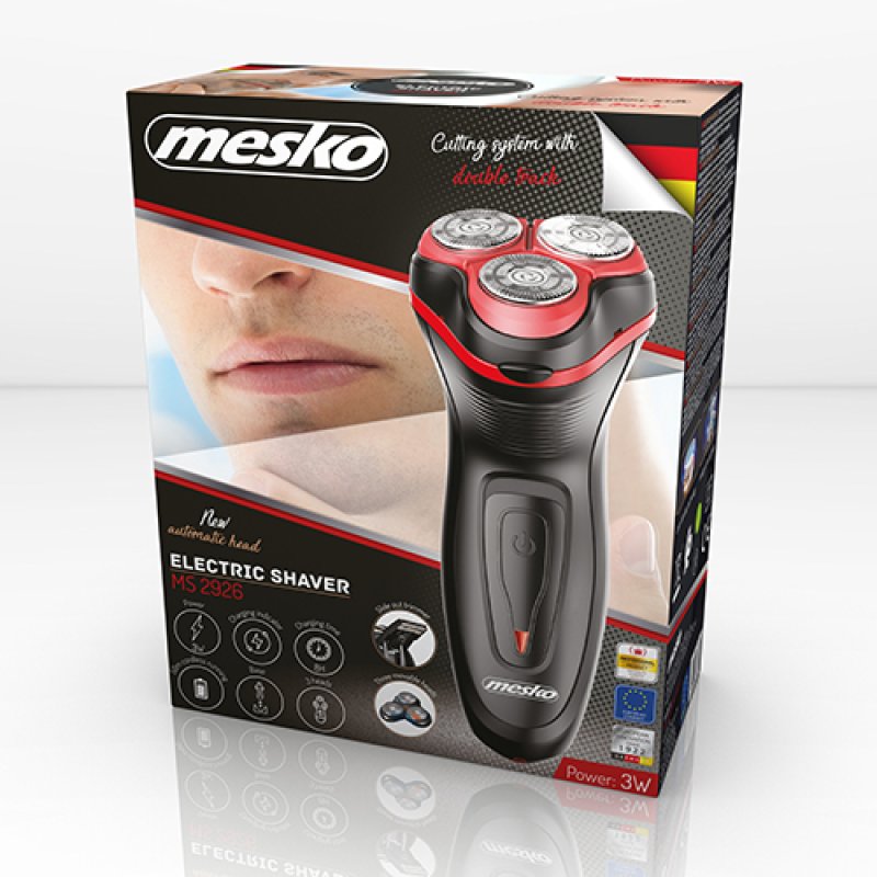 Mesko Home MS 2926 men's shaver Rotation shaver Trimmer Black, Red