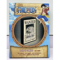 ONE PIECE - Zoro Wanted - Canvas Lumineux 40X30 Cm