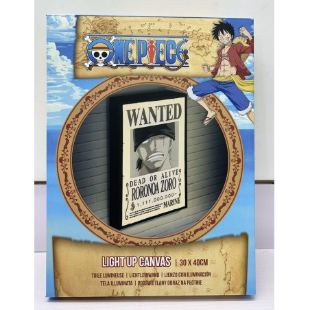 ONE PIECE - Zoro Wanted - Canvas Lumineux 40X30 Cm