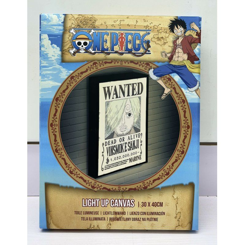 ONE PIECE - Sanji Wanted - Canvas Lumineux 40X30 Cm