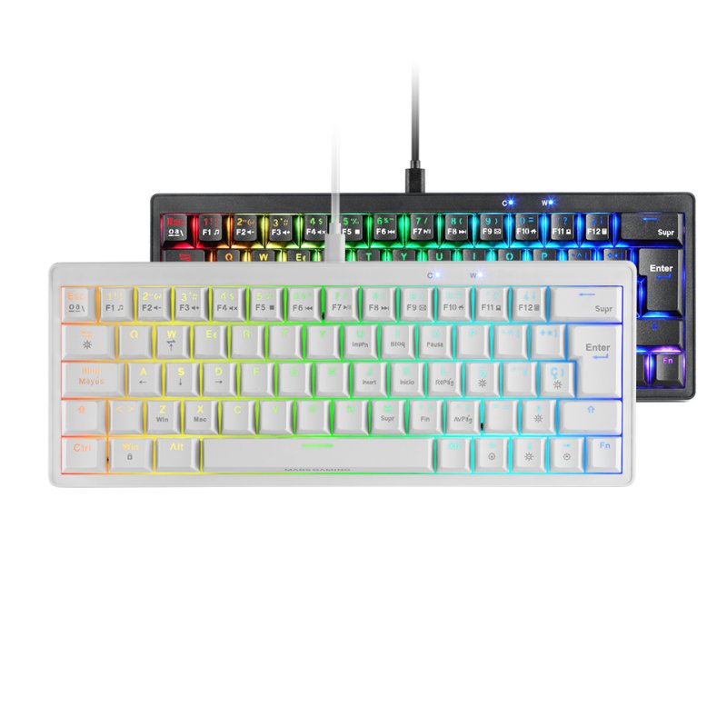 Clavier Gamer mécanique (Yellow Silent) Mars Gaming MKMiniPro RGB (Noir)