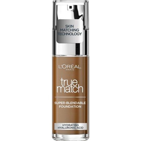 L'Oreal Paris True Match Liquid Foundation Skincare Infused with Hyaluronic Acid SPF 17 30ml 9.5W Mahogany