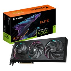 GIGABYTE AORUS GeForce RTX 5060 ELITE 8G Carte Graphique - 8GB GDDR7, 128bit, PCI-E 5.0, 2722 MHz Fréquence du cœur,