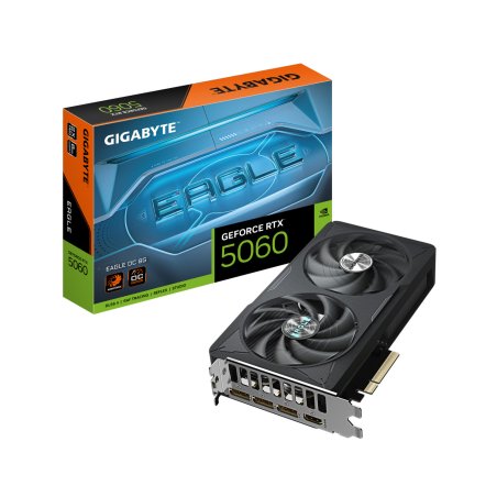 GIGABYTE GeForce RTX 5060 EAGLE OC 8G Graphics Card - 8GB GDDR7, 128bit, PCI-E 5.0, 2550 MHz Core Clock, 3 x