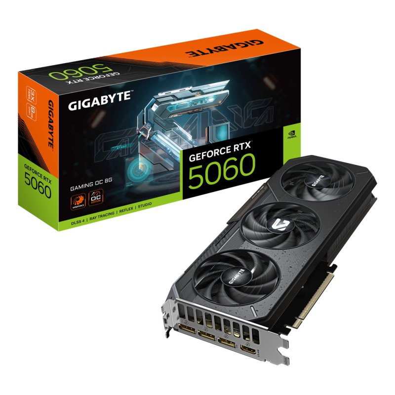 GIGABYTE GeForce RTX 5060 GAMING OC 8G Carte Graphique - 8GB GDDR7, 128bit, PCI-E 5.0, 2595 MHz Fréquence du cœur, 3