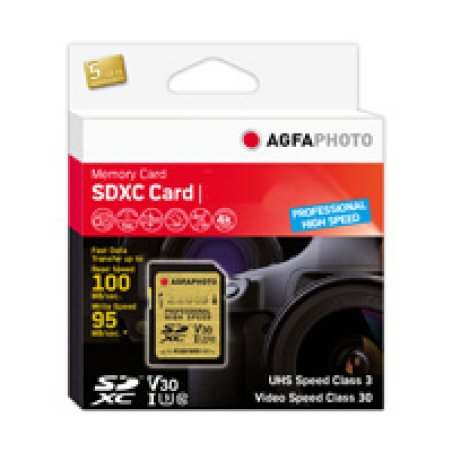 CARD AgfaPhoto SDXC UHS I 128GB Professional High Speed U3 V30