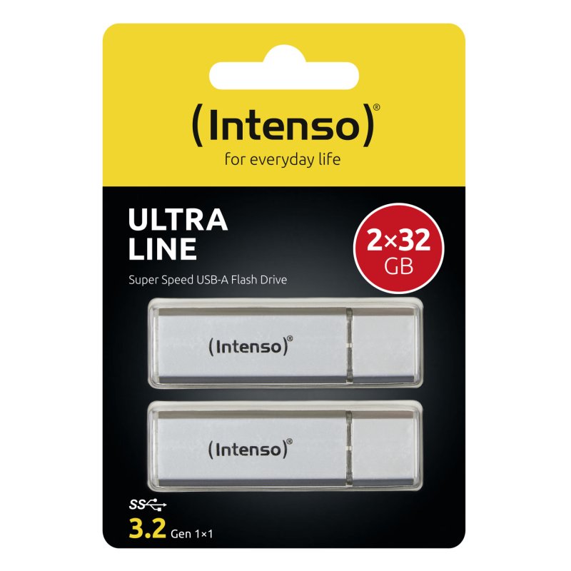 Intenso Ultra Line 2 x 32GB USB flash drive USB Type-A 3.2 Gen 1 (3.1 Gen 1) Silver