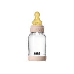 BIBS - Glass Boheme Baby Bottle Round Latex - Blush - 120 ml