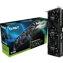 Palit RTX5060 Ti Infinity 3, PCIe5, 16GB DDR7, HDMI, 3 DP, 2572MHz Clock, Compact SFF-Ready