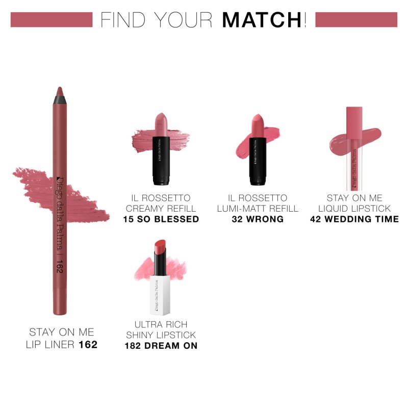 Diego Dalla Palma Stay On Me Lip Liner Long Lasting Lip Pencil 162 Antique Pink