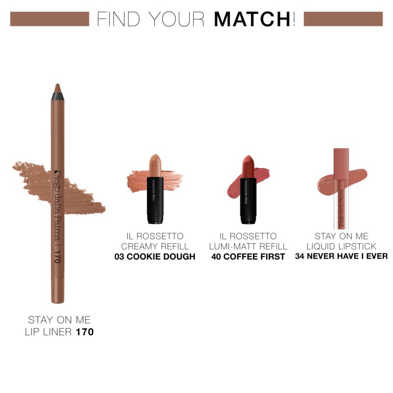 Diego Dalla Palma Stay On Me Lip Liner Long Lasting Lip Pencil 170 Contouring - 1.2g