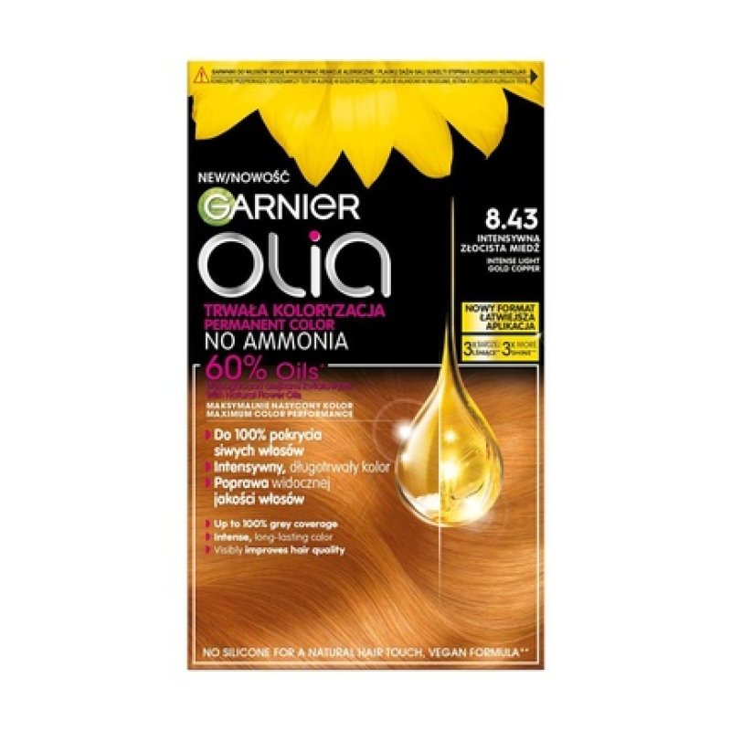 Garnier Olia Paint Color 8.43 Intense Light Gold Copper