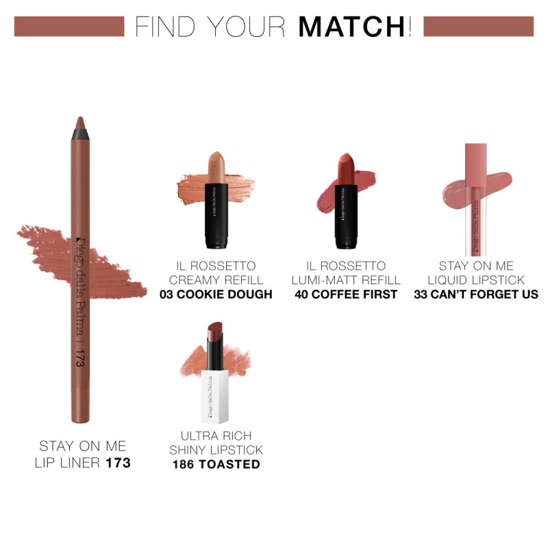 Diego Dalla Palma Stay On Me Lip Liner Long Lasting Lip Pencil 173 Caramel