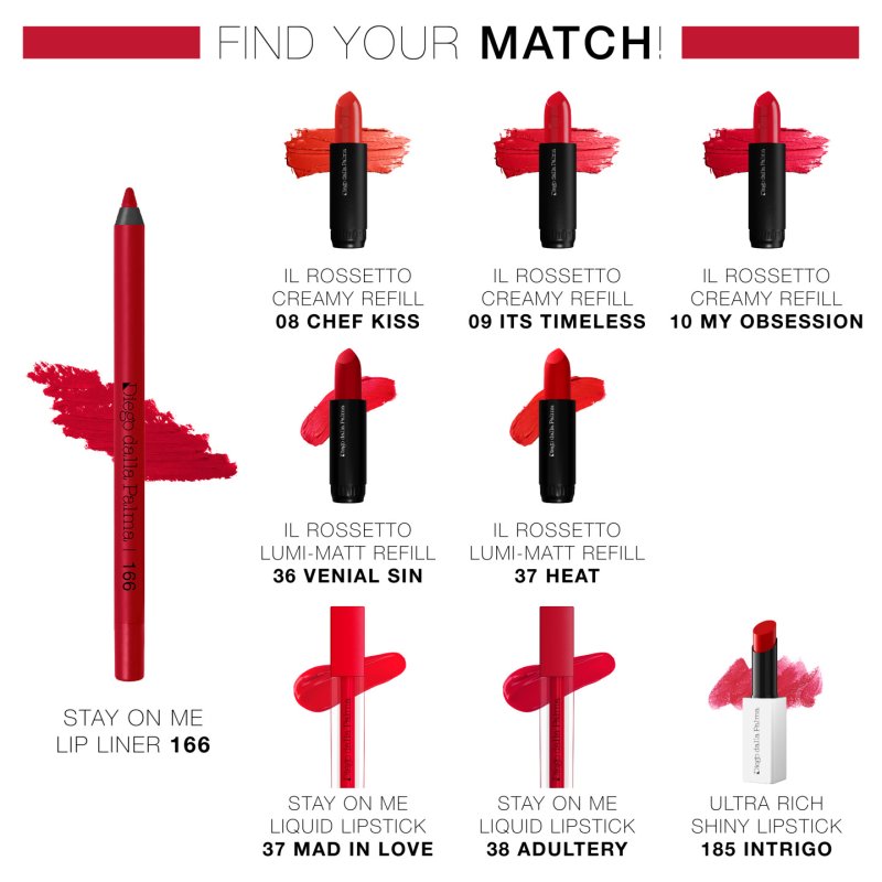 Diego Dalla Palma Stay On Me Lip Liner Wp 166 Red