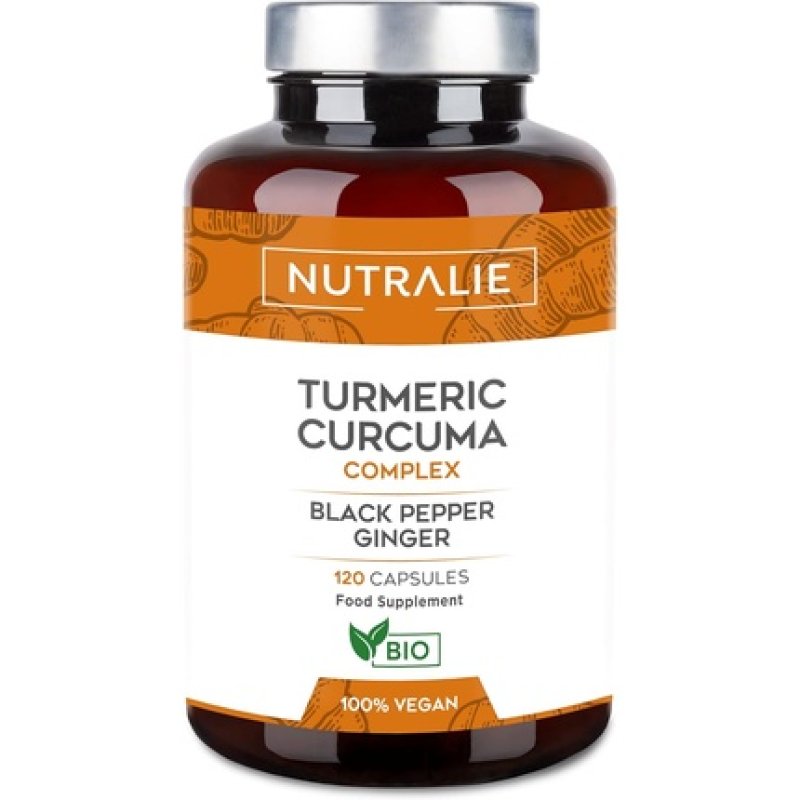 Organic Turmeric Capsules with Black Pepper and Ginger 120 Vegan Organic Capsules Nutralie