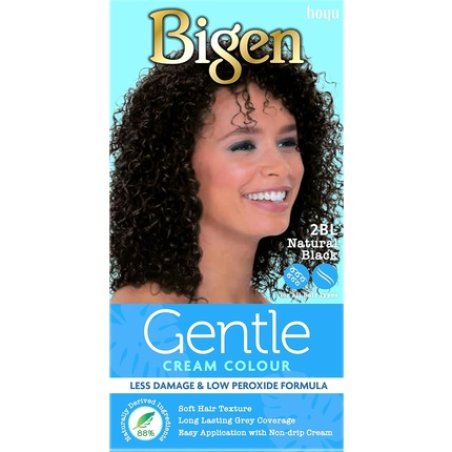 Bigen Gentle Cream Colour No Ammonia Less Damage 88% Natural Ingredients 2BL Natural Black
