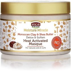 African Pride Moisture Miracle Moroccan Clay & Shea Butter Heat Activated Masque 12oz