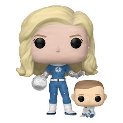 Les Quatre Fantastiques : Premiers pas POP! & Buddy Marvel Vinyl figurine Invisible Woman & Franklin 9 cm