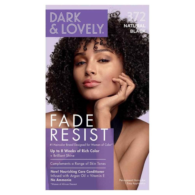 Dark and Lovely Natural Black 372 Fade Resistant Permanent Hair Colour 1 Count