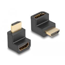 DELOCK High Speed HDMI with Ethernet Adapter Stecker zu Buchse gewinkelt 8K 60 Hz schwarz