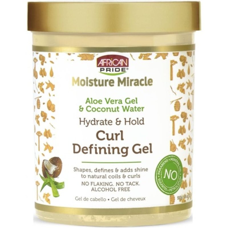 African Pride Moisture Miracle Aloe & Coconut Water Hydrate & Hold Curl Defining Gel 18oz