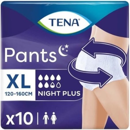 TENA Pants Night Plus XL Extra Large Overnight Comfort and Ultimate Protection 10 Pack