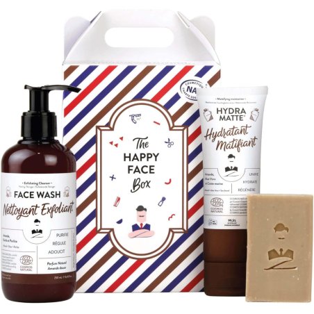 Coffret HAPPY FACE : Hydra Matte 75 / Face Wash 250 / Rhassoul Soap 100Certifié COSMOS NATURAL par ECOCERT