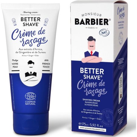 Crème de rasage (175 mL / 5.9 oz)Certifié COSMOS NATURAL par ECOCERT
