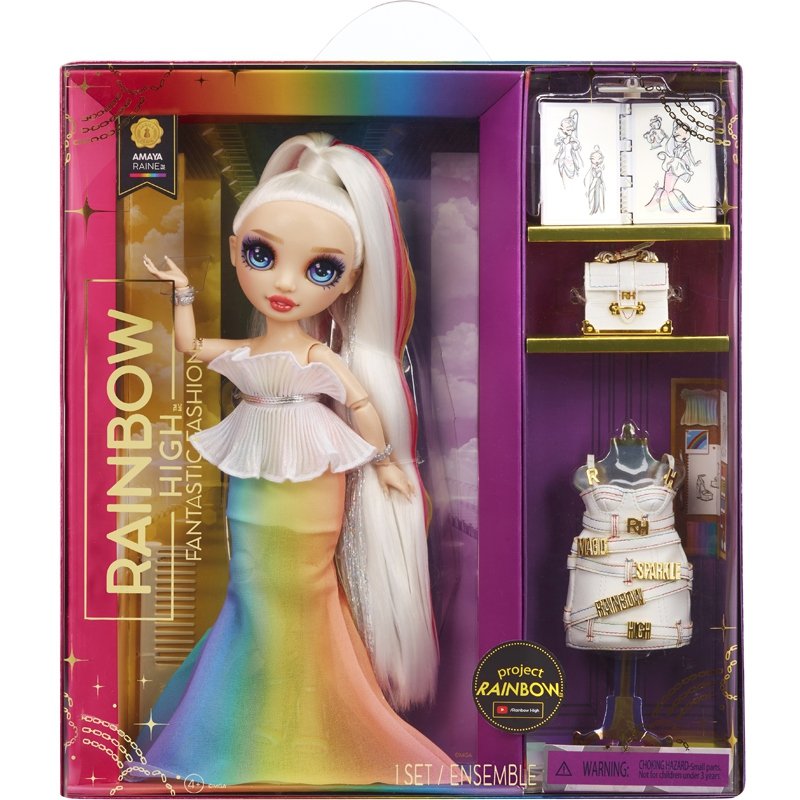 Rainbow High Fantastic Fashion Playset- Amaya Raine- Rainbow Doll