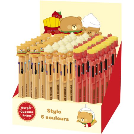 stylo 6 coul - assortiment, modèle choisi aléatoirement
