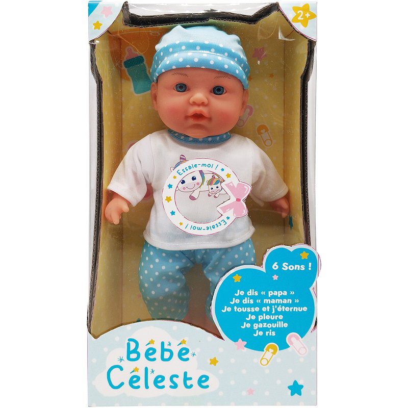 poupon 30cm 6 sons - assortiment, modèle choisi aléatoirement