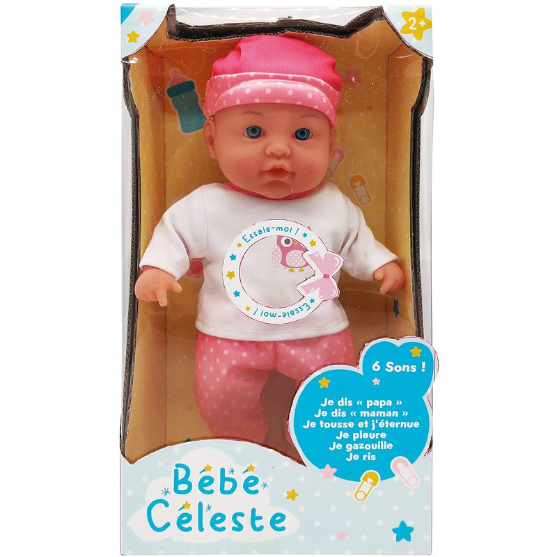 poupon 30cm 6 sons - assortiment, modèle choisi aléatoirement