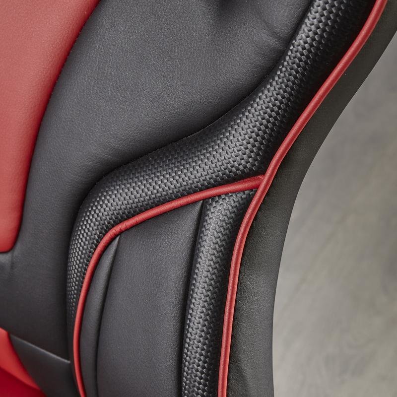 § X Rocker - Maverick Height Adjustable Black & Red Office Gaming Chair with Natural Lumbar support