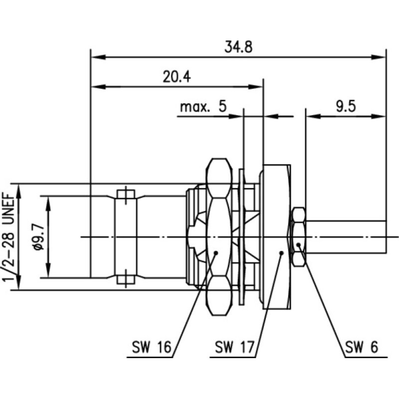 Telegärtner J01001C0028 connecteur de fils BNC Chrome