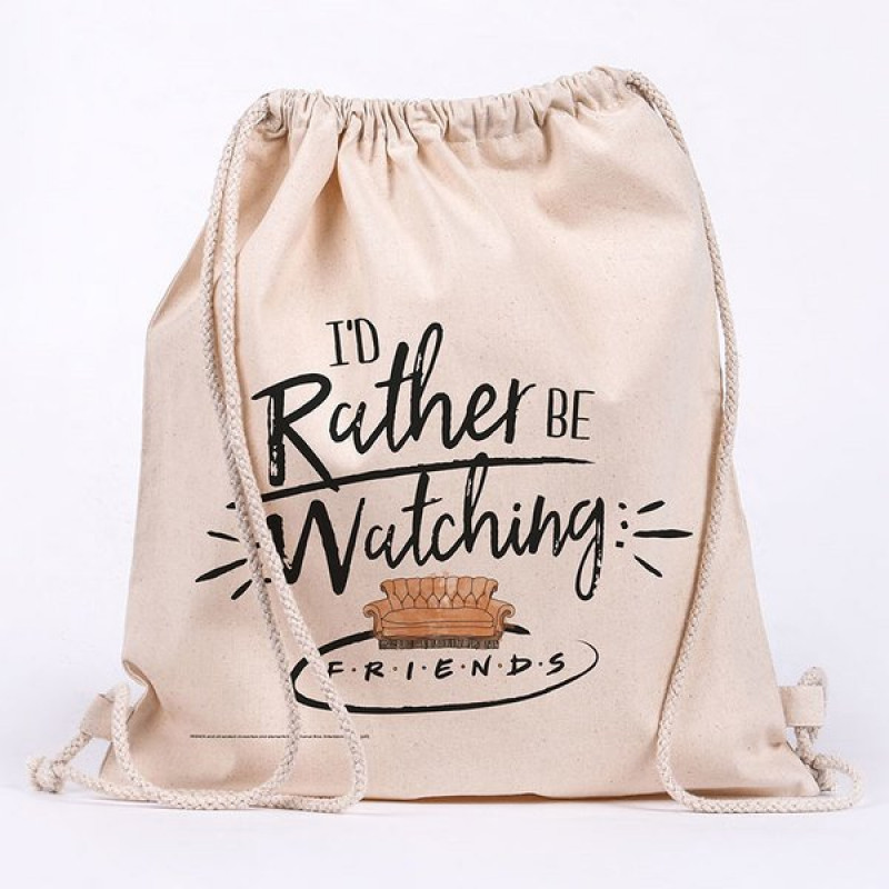 FRIENDS - Rather Be Watching - Sac en toile 100% coton 42x37cm