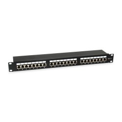 Equip Patchpanel 24x RJ45 Cat6 19" FTP 1HE ISO/IEC schwarz