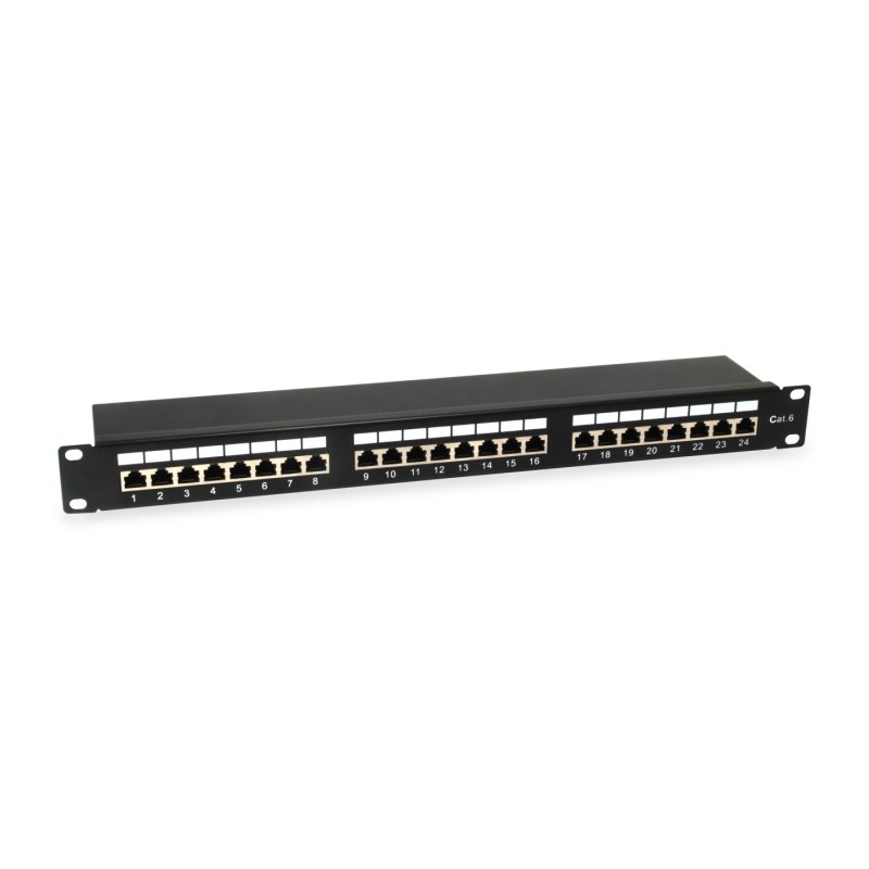 Equip Patchpanel 24x RJ45 Cat6 19" FTP 1HE ISO/IEC schwarz