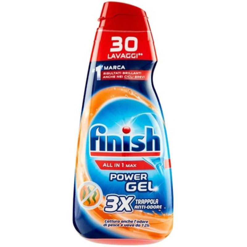 Finish Powergel Dishwashing Gel Liquid, Multifunction, Odorless, 30