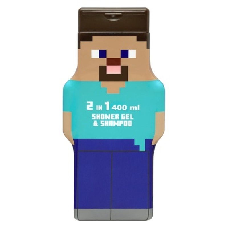 Minecraft Steve 2D Shower Gel and Shampoo 400ml