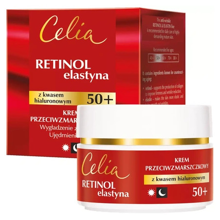 Celia Retinol And Elastin 50 Plus Anti Wrinkle Cream With Hyaluronic Acid Day