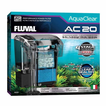 Fluval - AquaClear AC 20 Hang-On Filter - 379 L/H - 18–76L