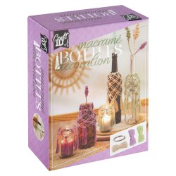 Craft ID - Macrame set bottle decoration with flowers (CR1727/GE)