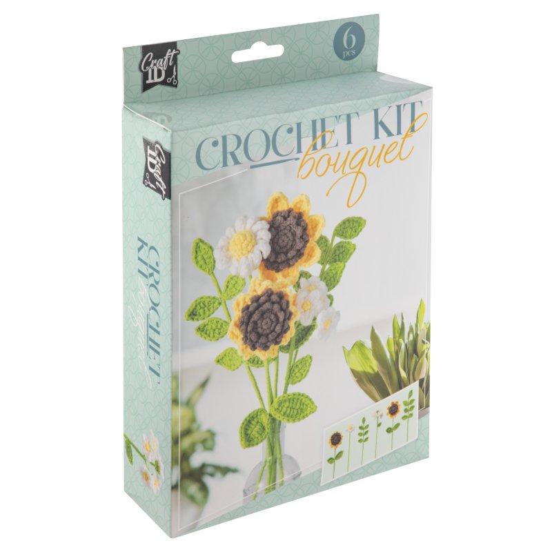 Craft ID - Crochet kit Flower Bouquet - Yellow - 6 pcs (CR1737/GE)